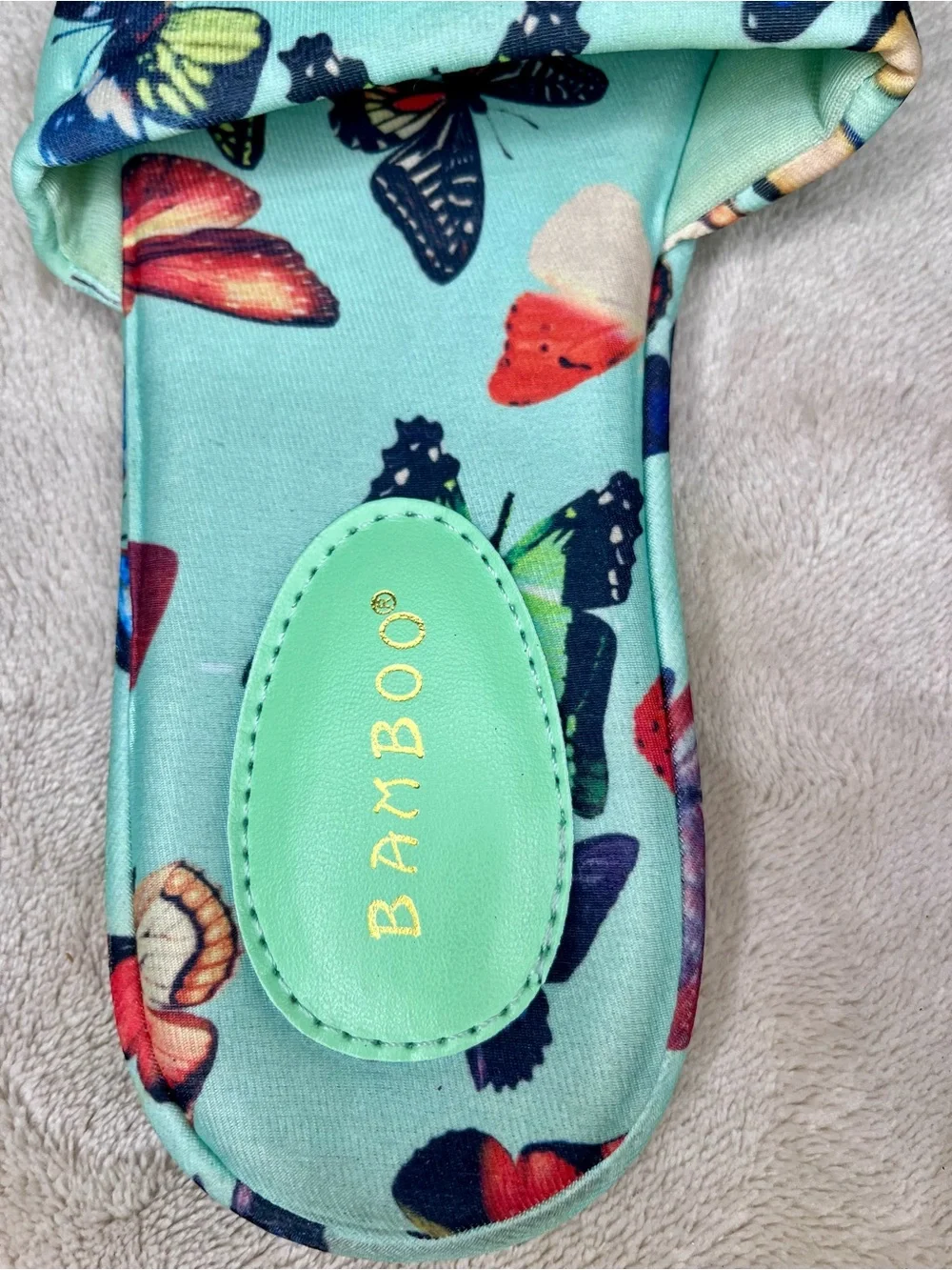 Bamboo Size 8 Butterfly Print Cushioned Slide Sandals - Picture 5 of 10